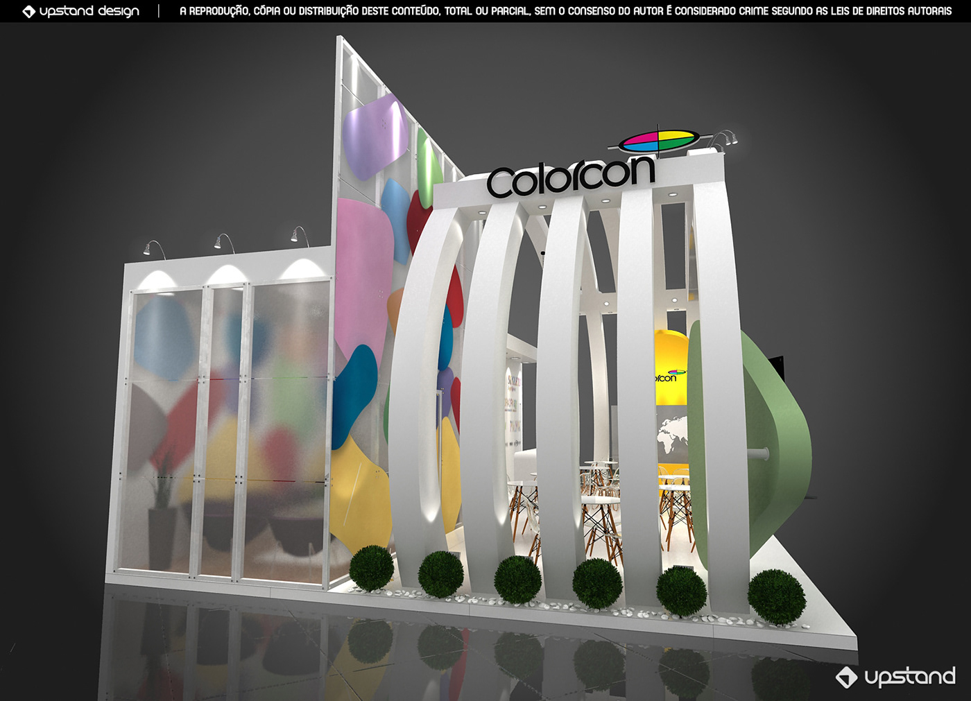 colorcon Stand exhibit booth set design  3D Feiras eventos Event