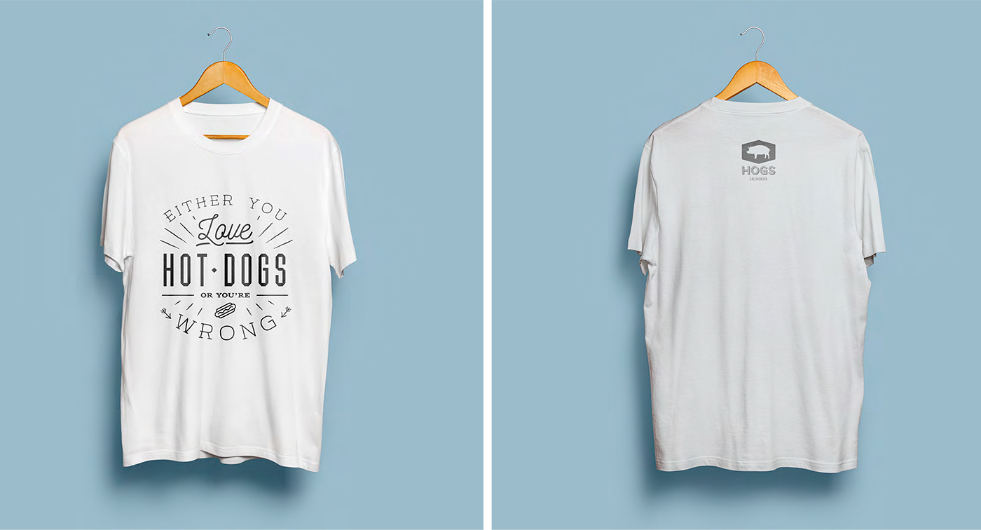 graphic tee t-shirt Clothing lettering vintage restaurant Hot Dogs