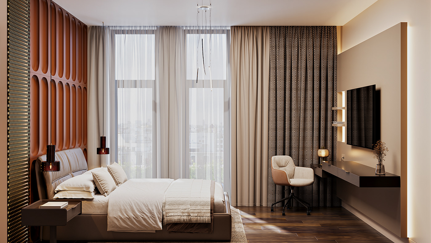 interior design  modern bedroom Render cattelan italia