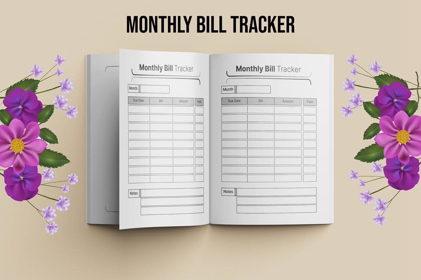 Amazon book cover Diary kdp amazon kdp interiors KDP Publishing Monthly Bill Tracker no content publishing  