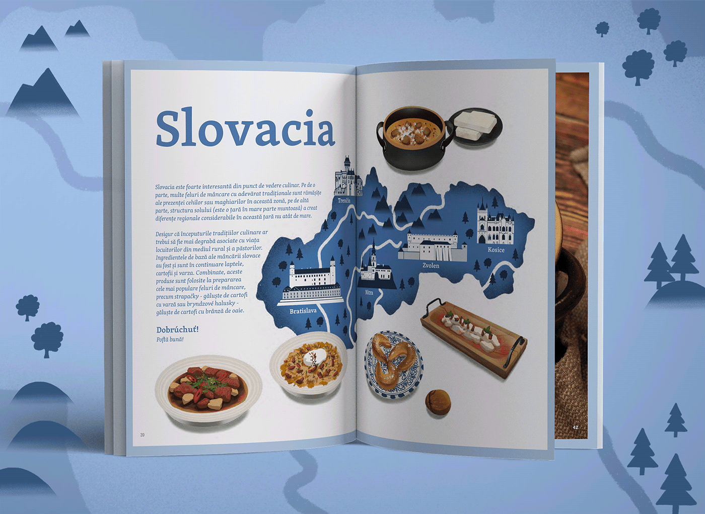brochure Carpathians cookbook Czech food illustration hungary illustrated maps map design poland slovakia