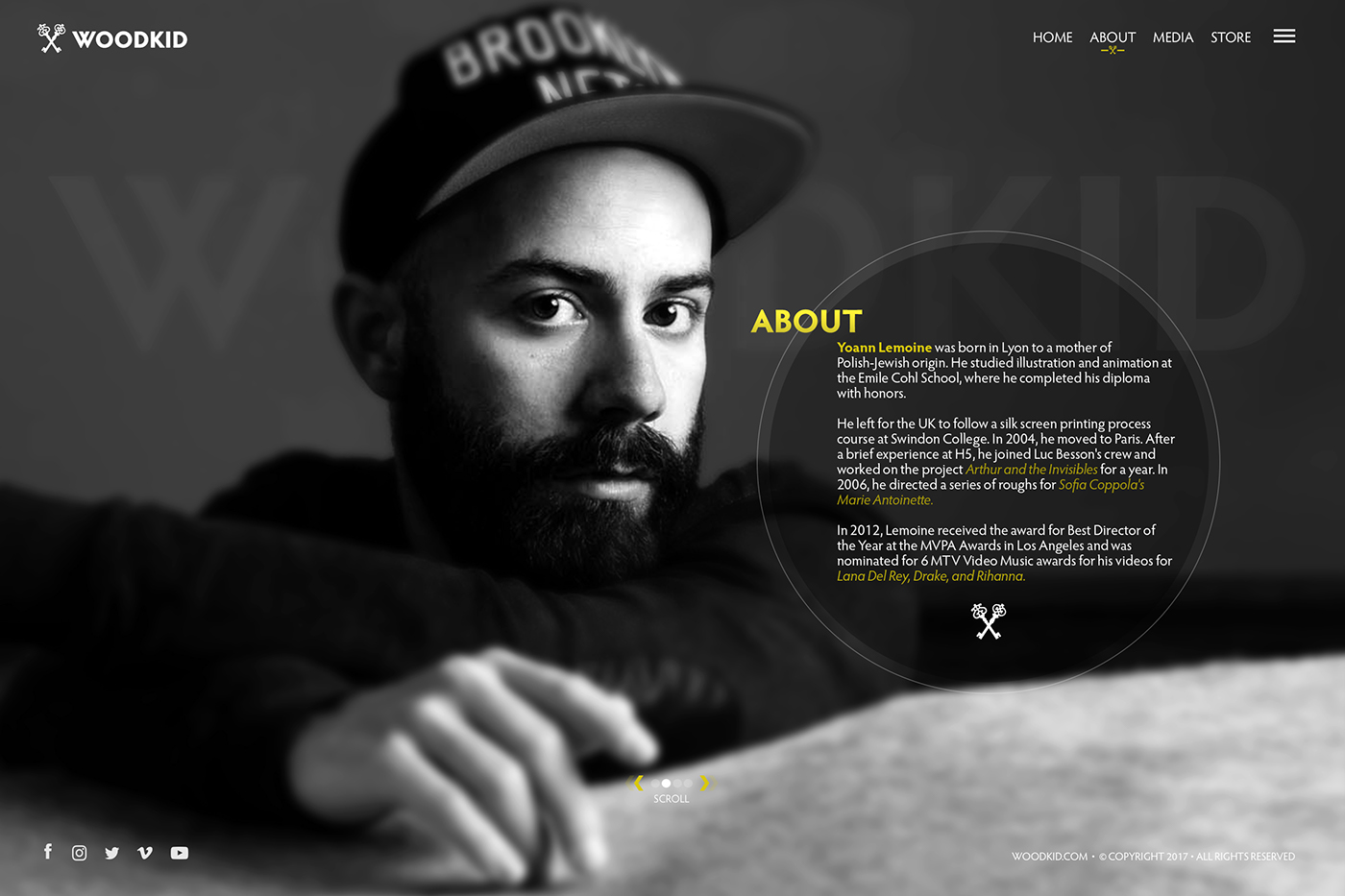 Web design ux clean dark woodkid Responsive music artist producer