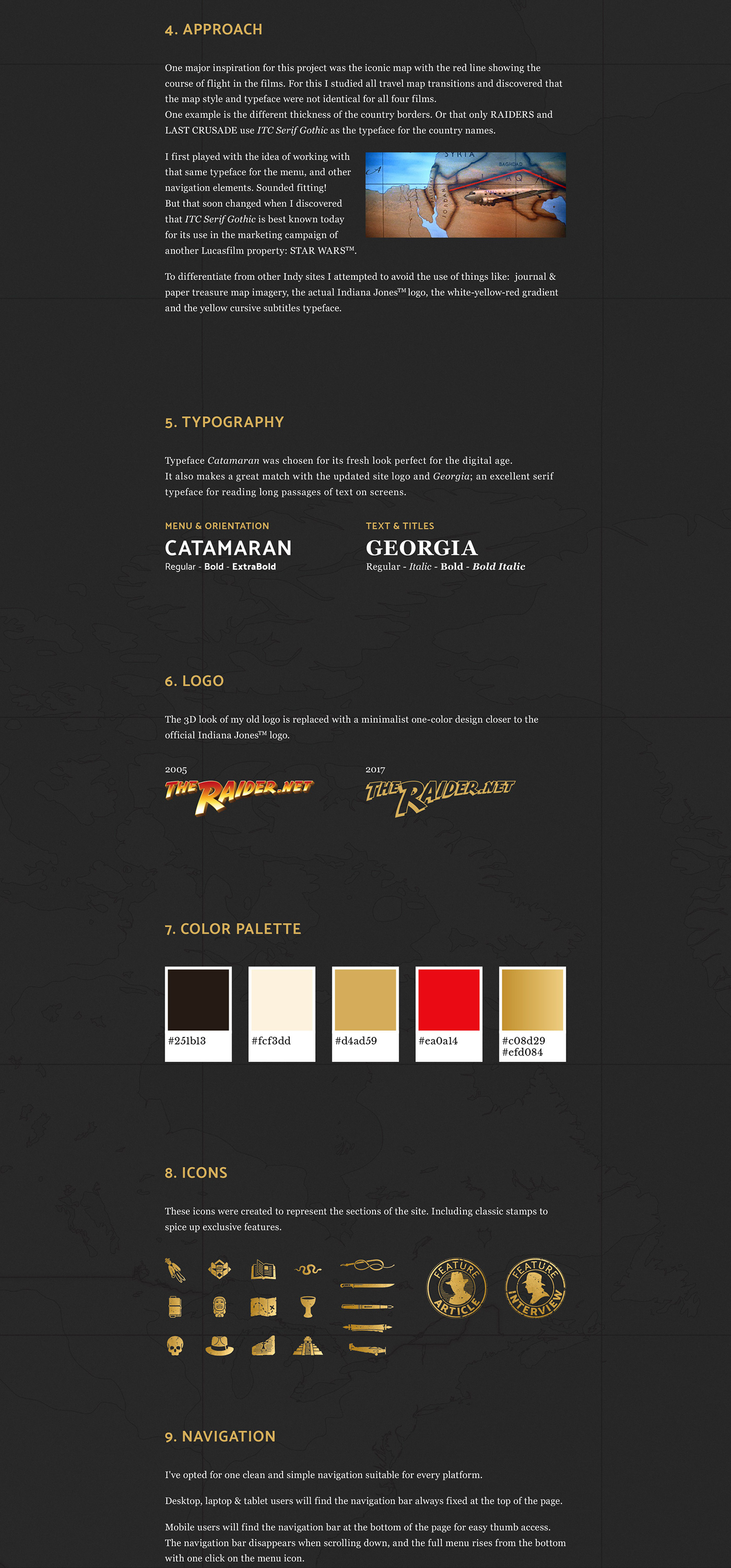 TheRaider.net redesign concept - Approach, typography, logo design, icons, colour palette