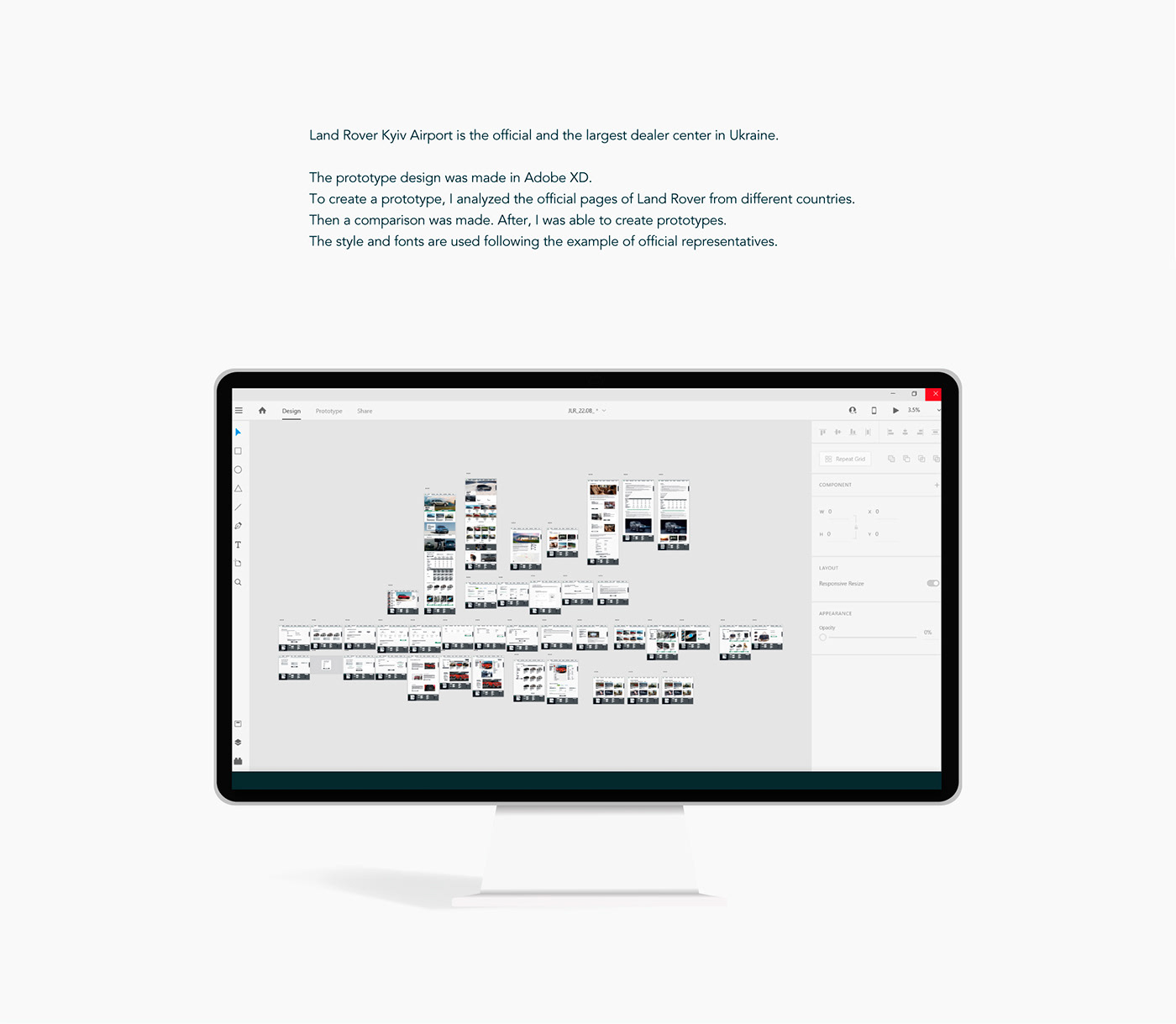 adobe illustrator Adobe Photoshop Adobe XD Figma Land Rover prototype UI ux Web Website