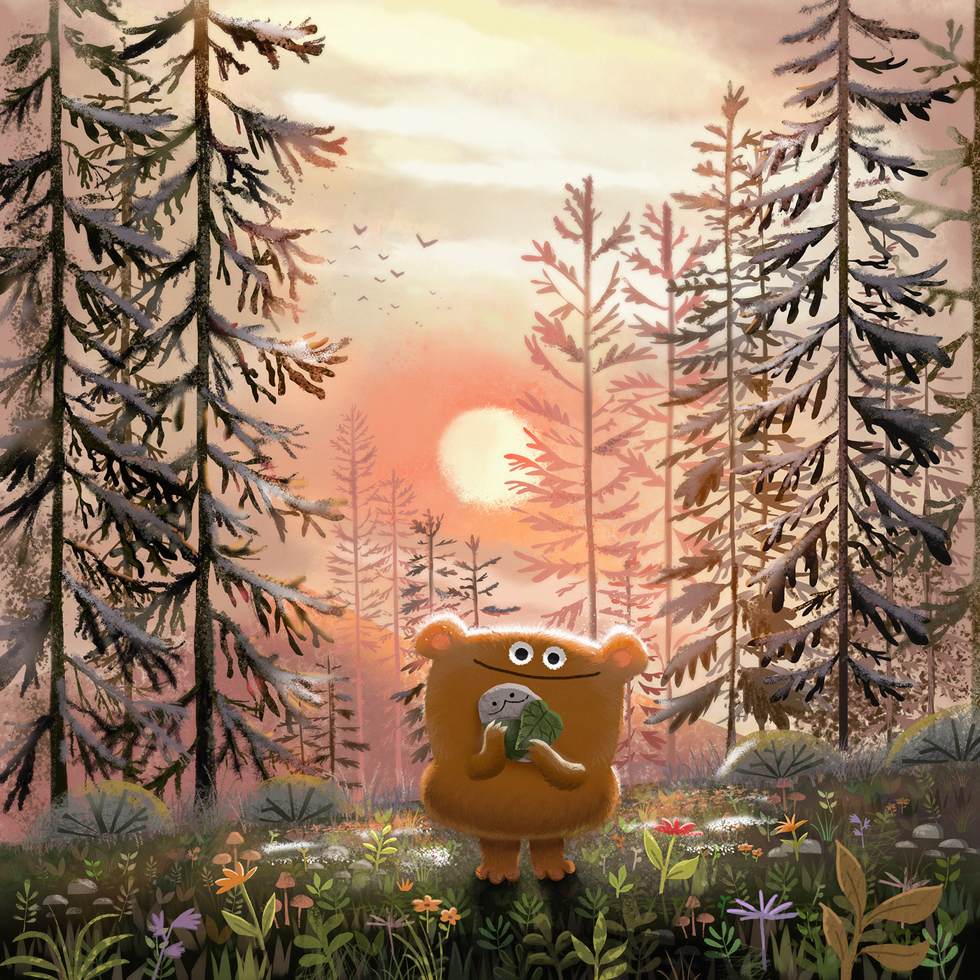 cute Digital Art  digital painting forest ILLUSTRATION  meadow paint painting   Photobashing photoshop