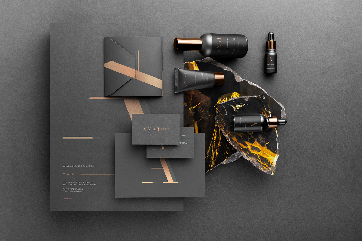 branding  cometic gold logo luxury minimalistic modern new rich