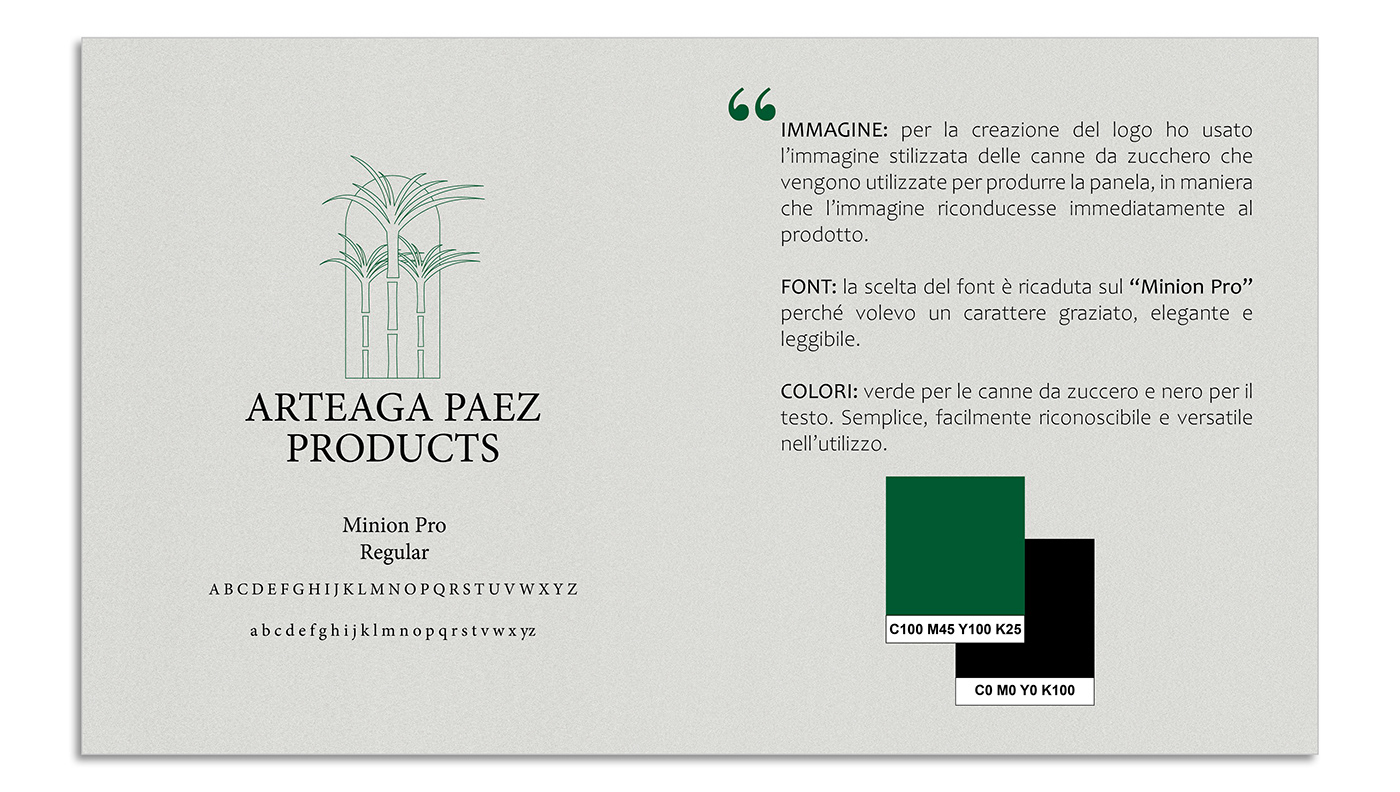 presentazione marca logo arteaga Paez products panela Ecuador colombia quito