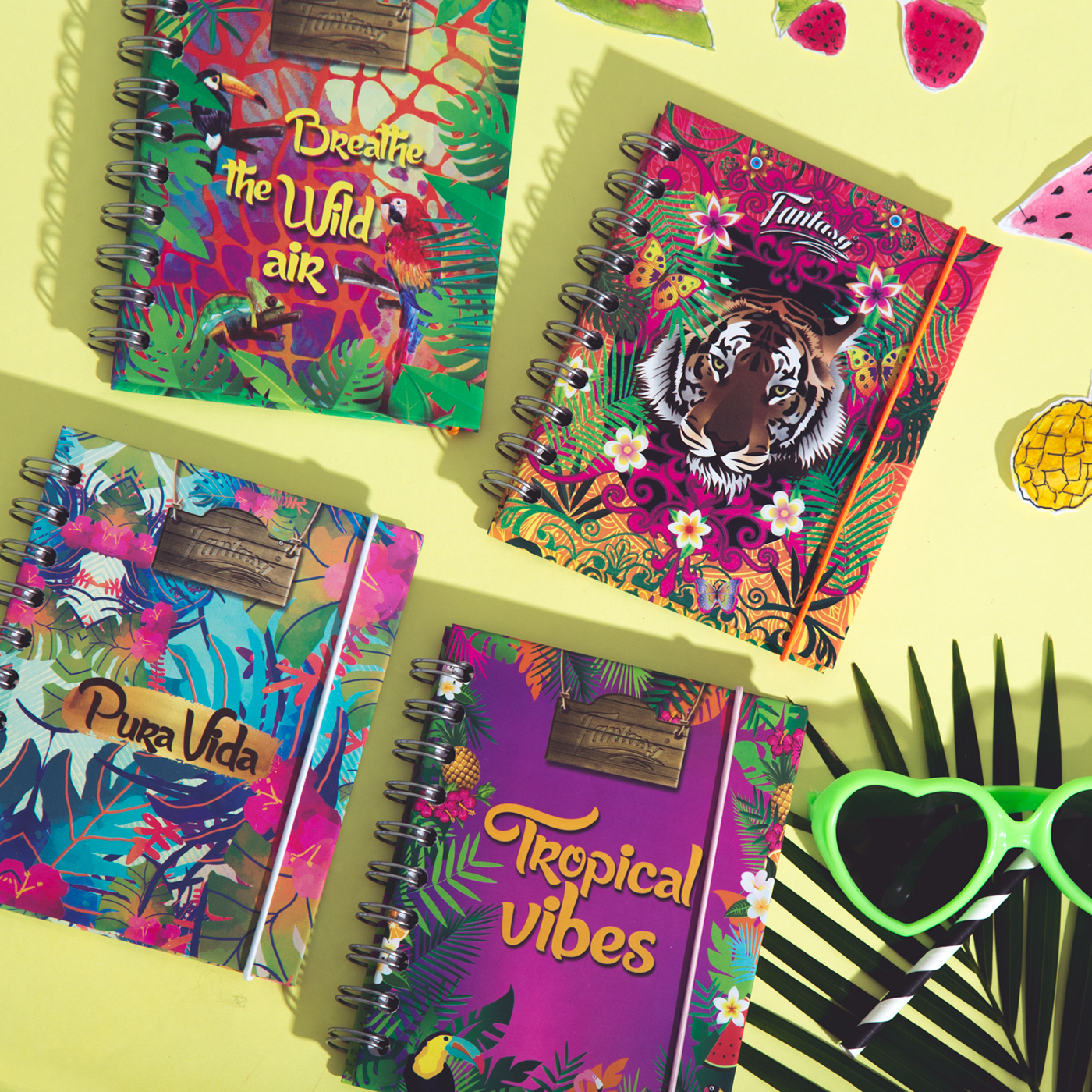 notebook Tropical colors books content