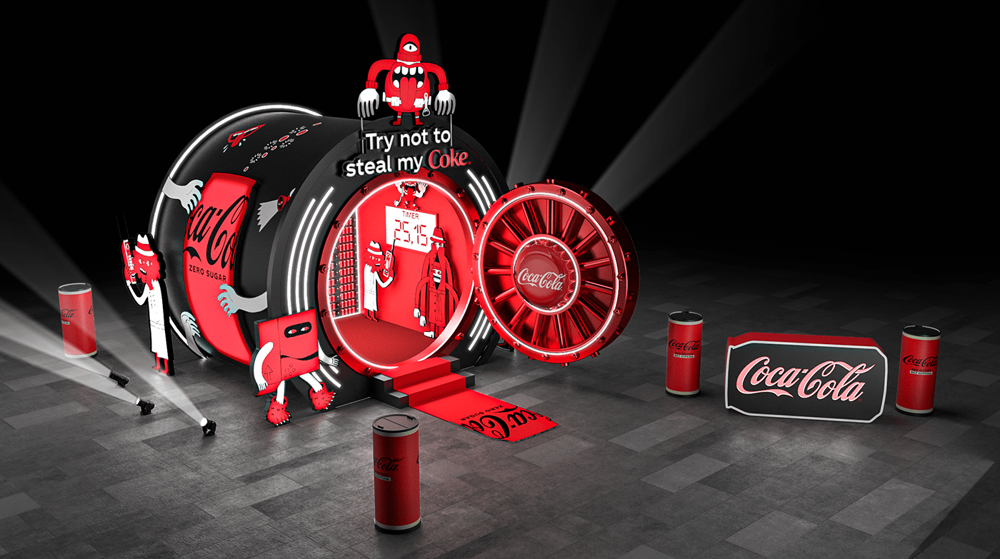 Coca Cola branding  posm desing Branding design POSM design booth Exhibition  Stand Exhibition Design 