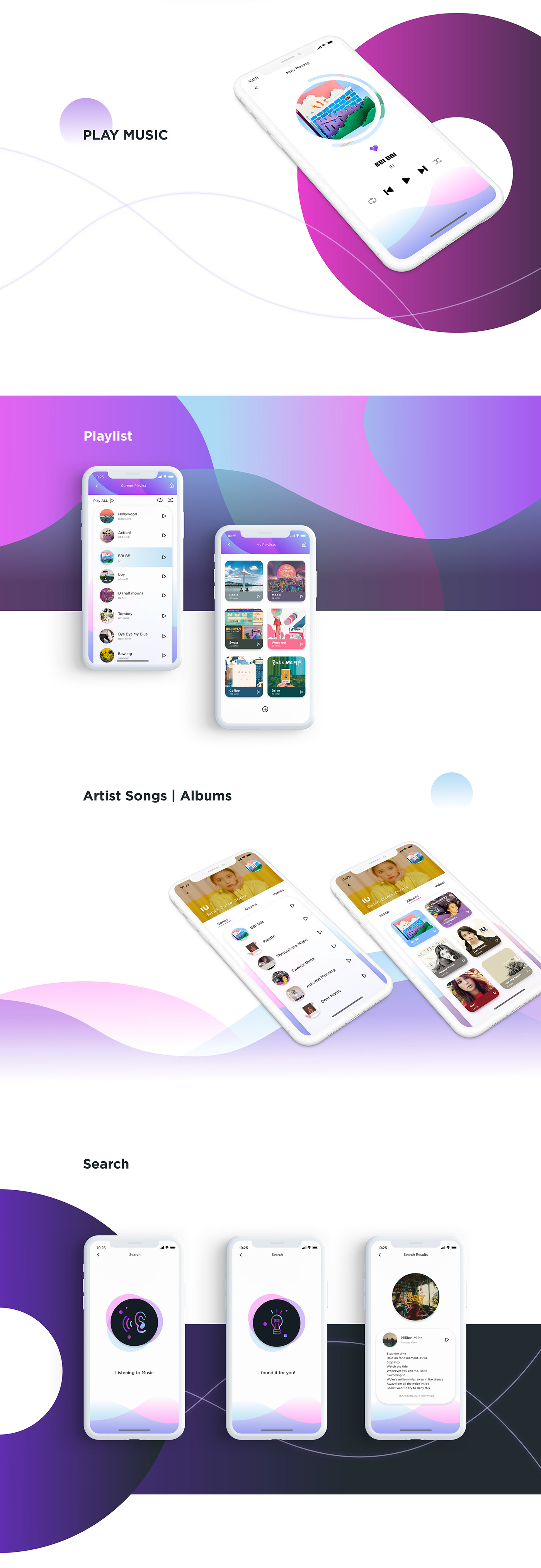 app UI ux ui design app design music app Music app design Music Player iOS App adobeawards