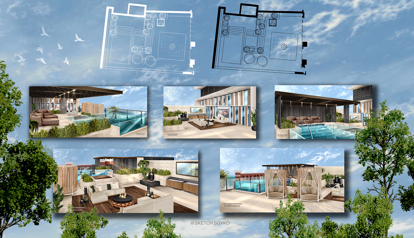 architecture visualization archviz Render exterior 3D Villa modern visual identity rendering