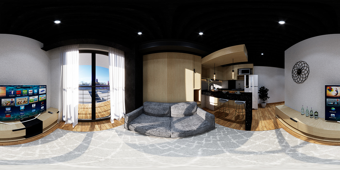 360° 3D architecture arquitectura design diseño interior design  Render SketchUP vray