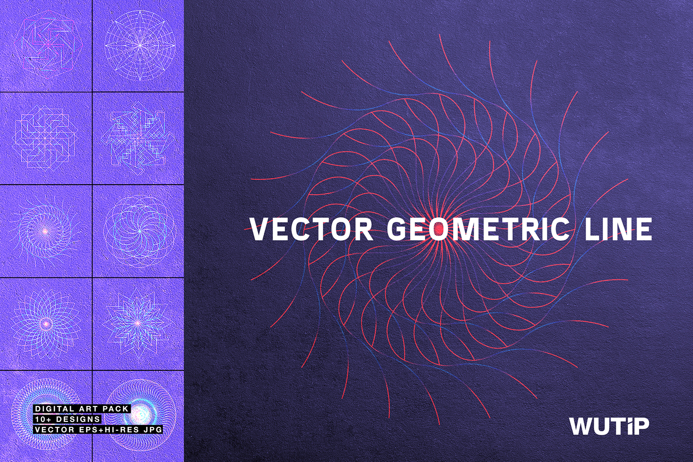 geometric line art digital optical spiral vector eps geometrical shape dimension