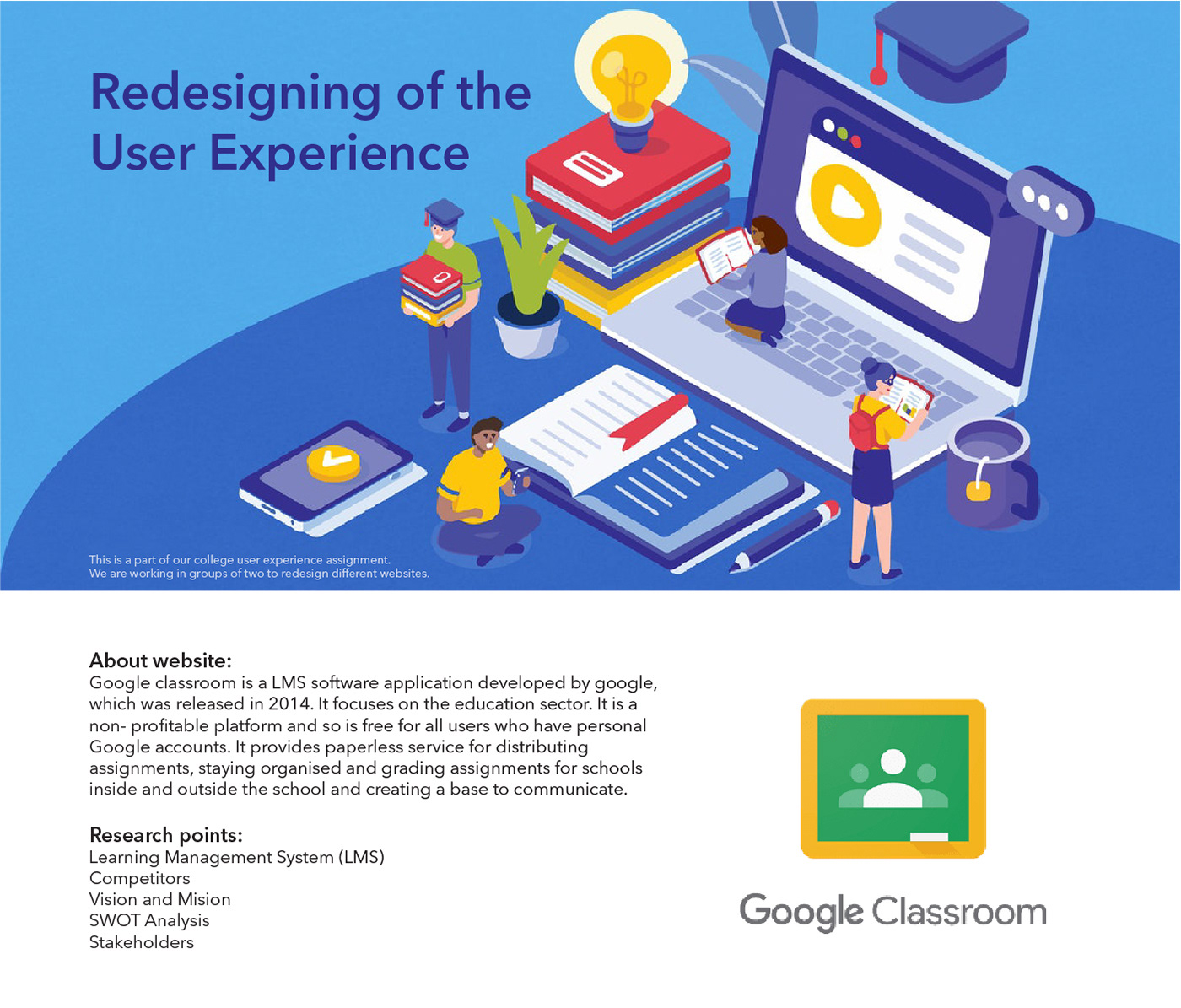classroom google Interface LMS UI ux Web Design  Website