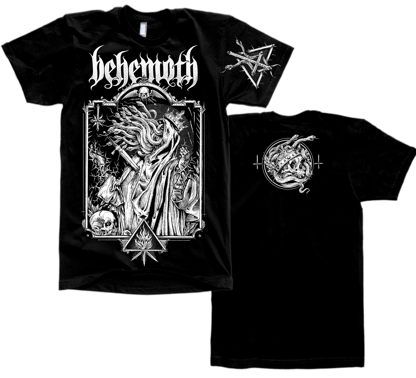 Blackmetal dark Deathmetal king longsleeve metal skull snakes t-shirt toomanyskulls