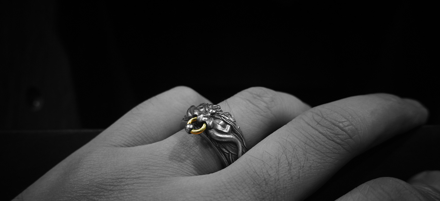 gold jewelry 珠宝设计 ring silver ornaments 国风 山海经 戒指 银饰