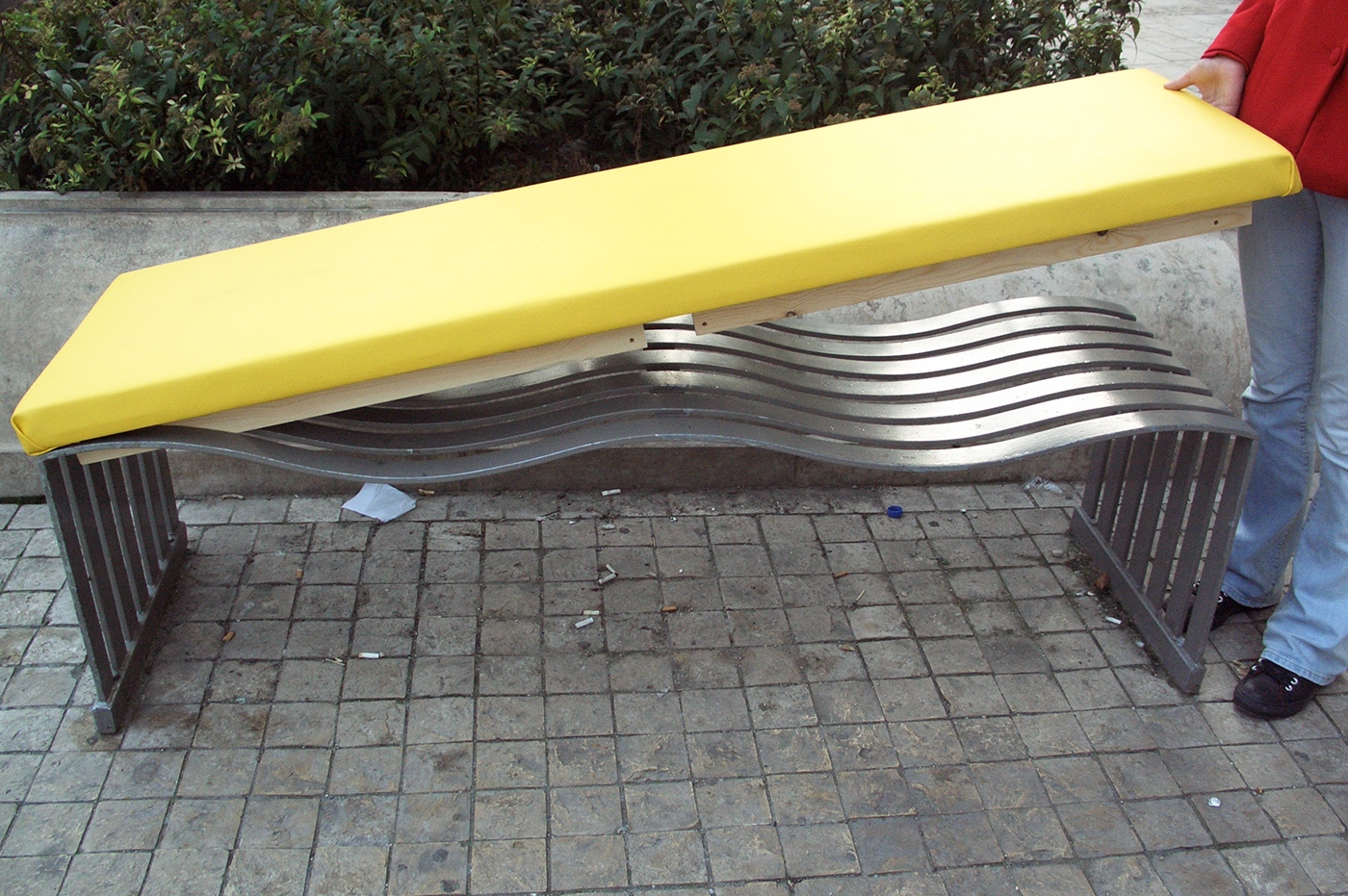bench discipline public art Urban Design furniture Transformation proxemics hidden function yellow ephemeral