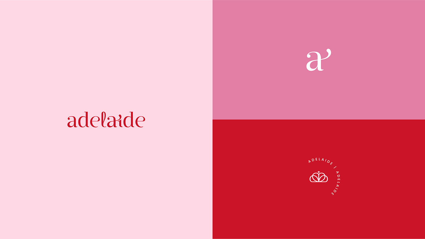identidade visual loja feminina rosa e vermelho moda modafeminina Logotipo roupas