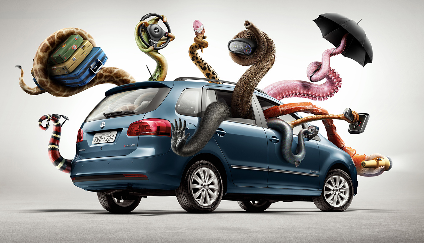 volkswagen car tentacles automotive   Matte Painting