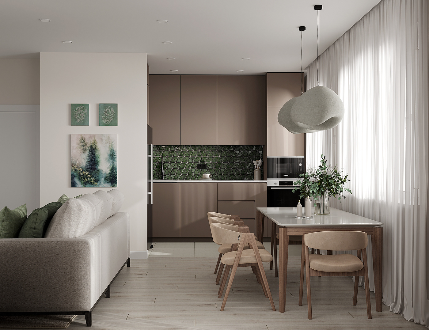 дизайн интерьера interior design  living room kitchen visualization кухня гостиная   Визуализация интерьера кухня-гостиная современный дизайн