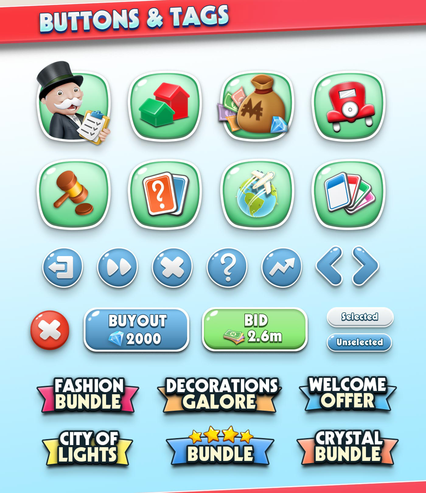 Hasbro Monopoly UI ux casual game Game Art mobile game ui design GUI icons