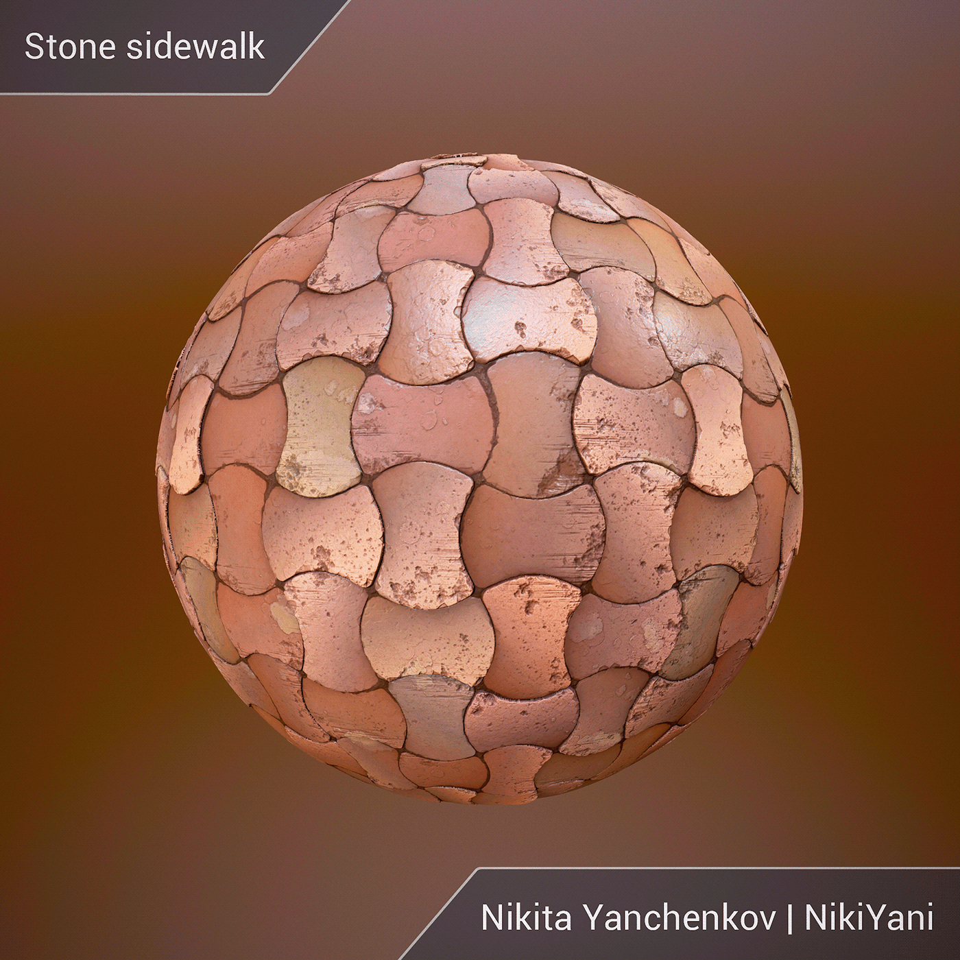 3D CG Game Art gamedev material nikiyani sidewalk stone substance designer  texture