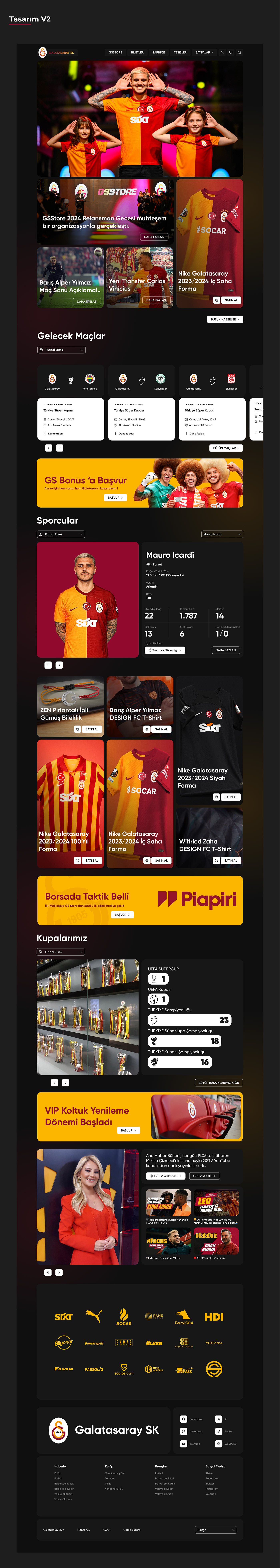 UI/UX ui design user interface Web Design  Website galatasaray football ux design football design
