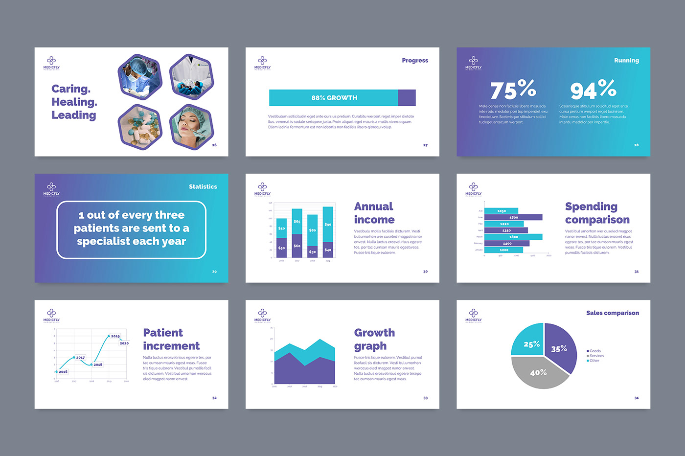 clinic creative design infographic medical Powerpoint presentation professional slide template