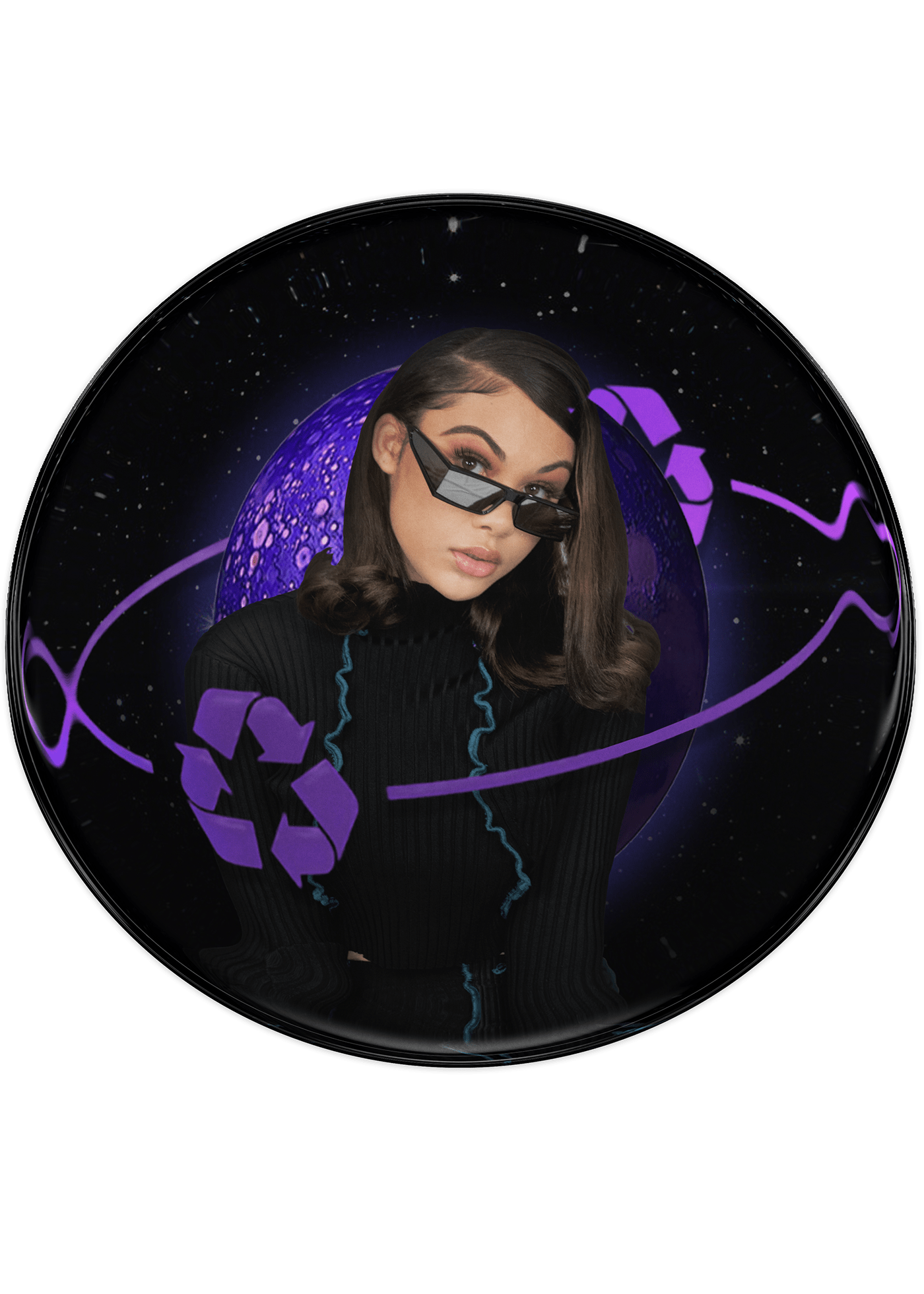collage creative Fashion  graphic design  purple recyle Space  Sustainability universe