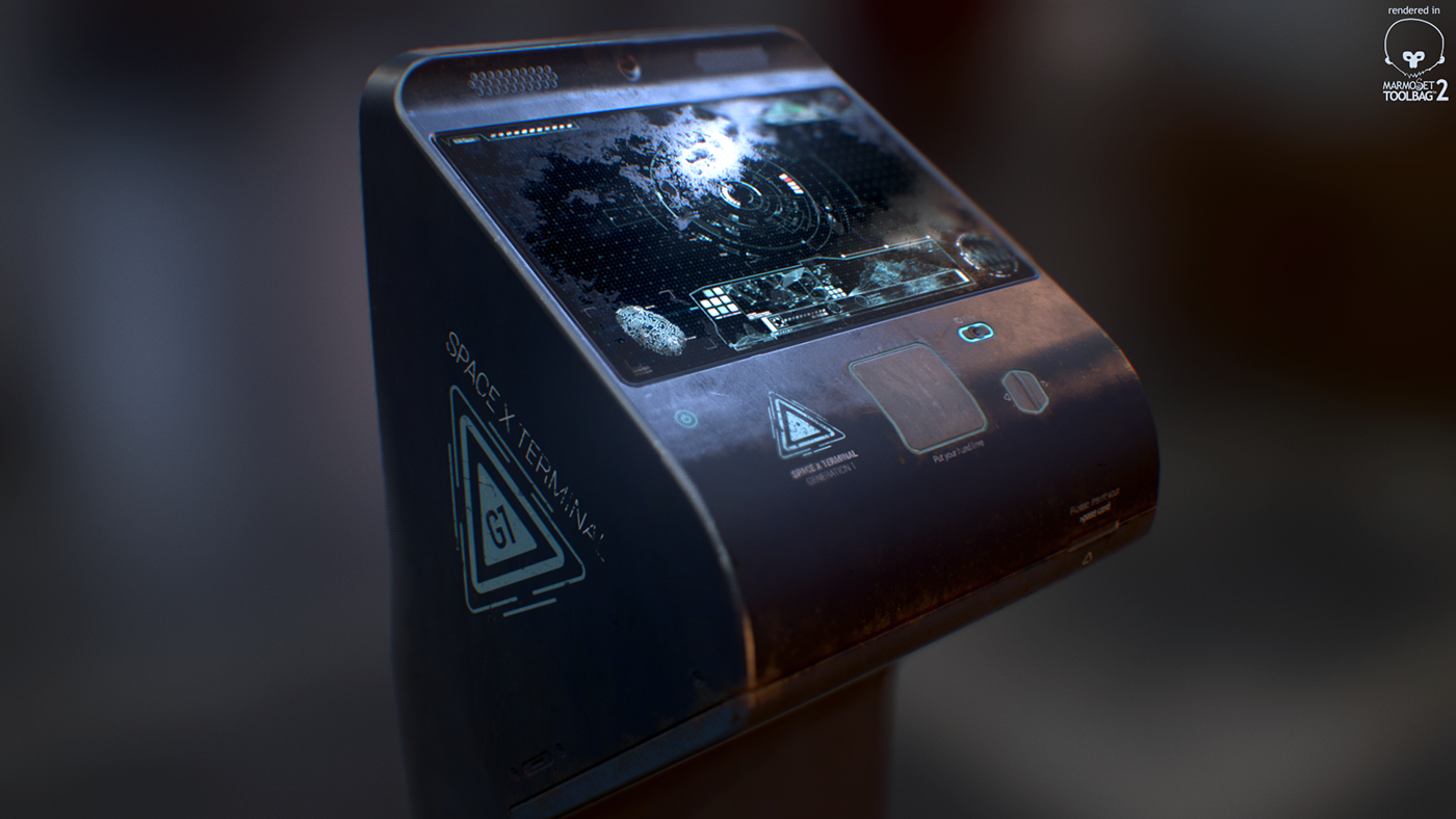 digital3d environments gameart props terminal aparat Scifi future Technology Bulgarov