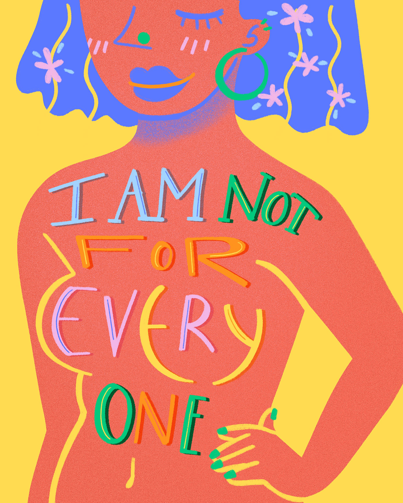bold empoweringwomen funky ILLUSTRATION  selflove typography   women