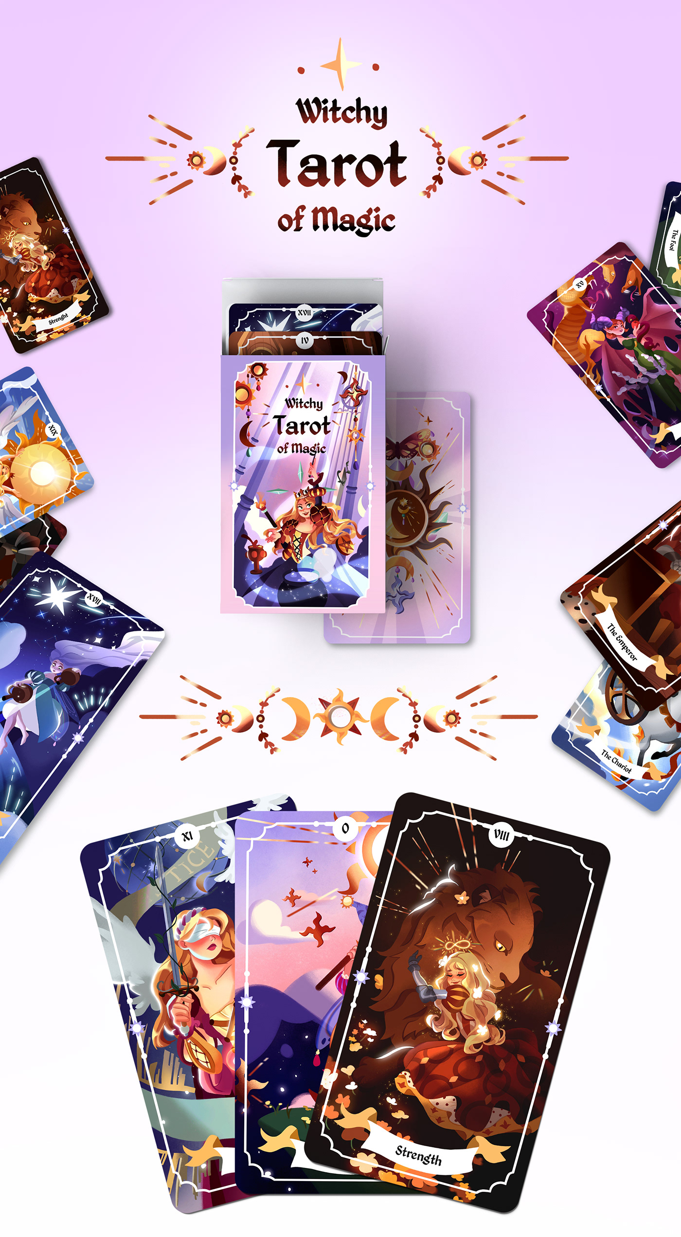 cards fairytale fantasy magician Princess queen Sun tarot witch