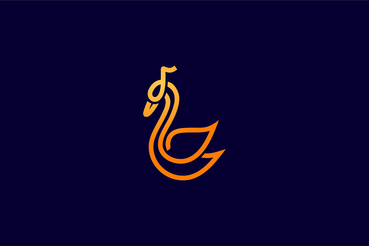 minimalist logo Swan logo music logo Modern Logo clean logo Unique creative Logo Design music goose logo