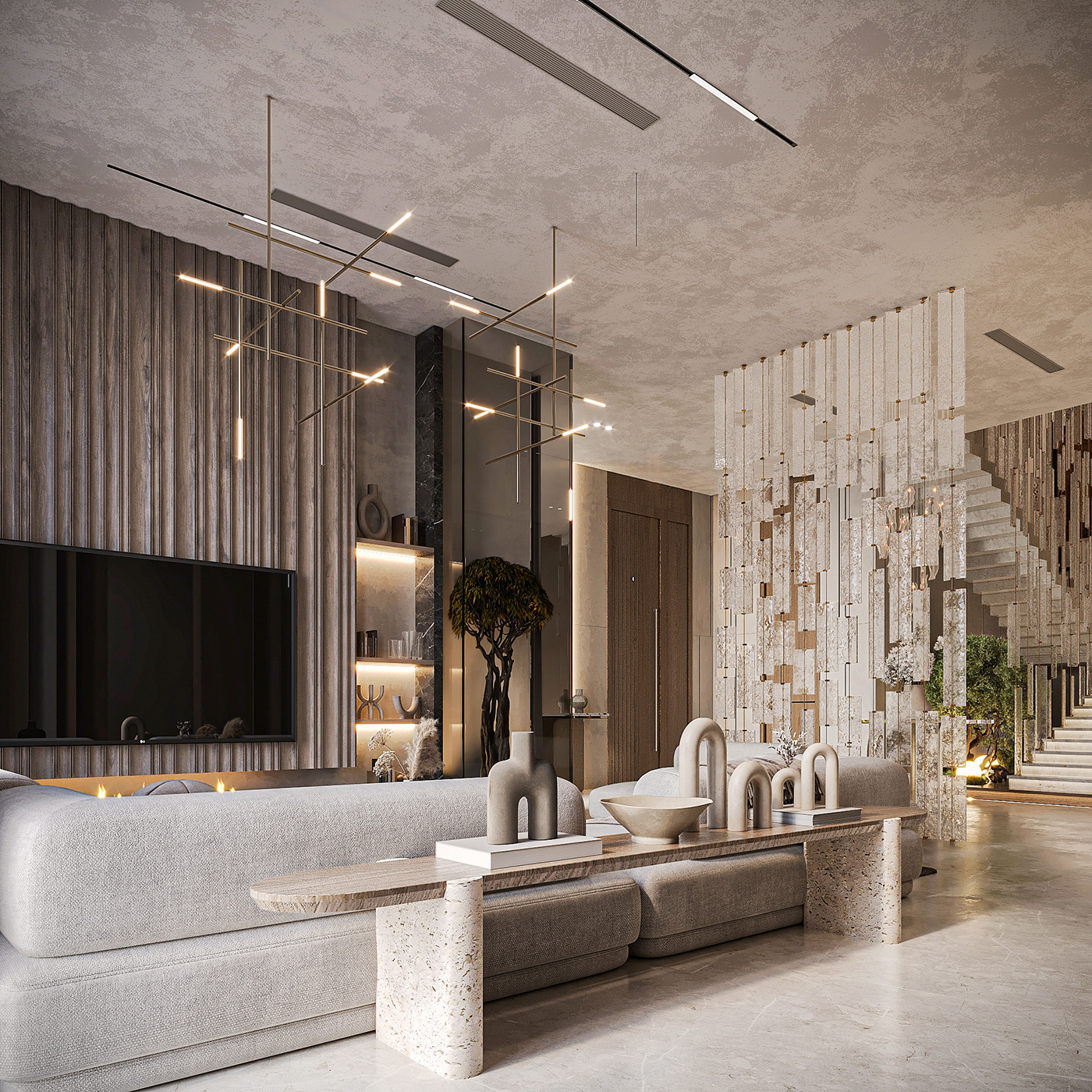 Interior design reception luxury dubai 3dsmax