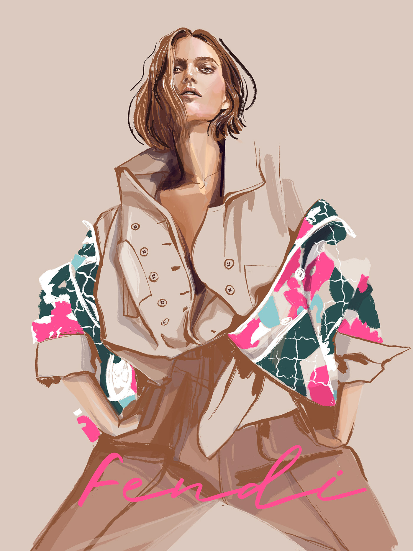 editorial Fashion  fashion illustration портрет