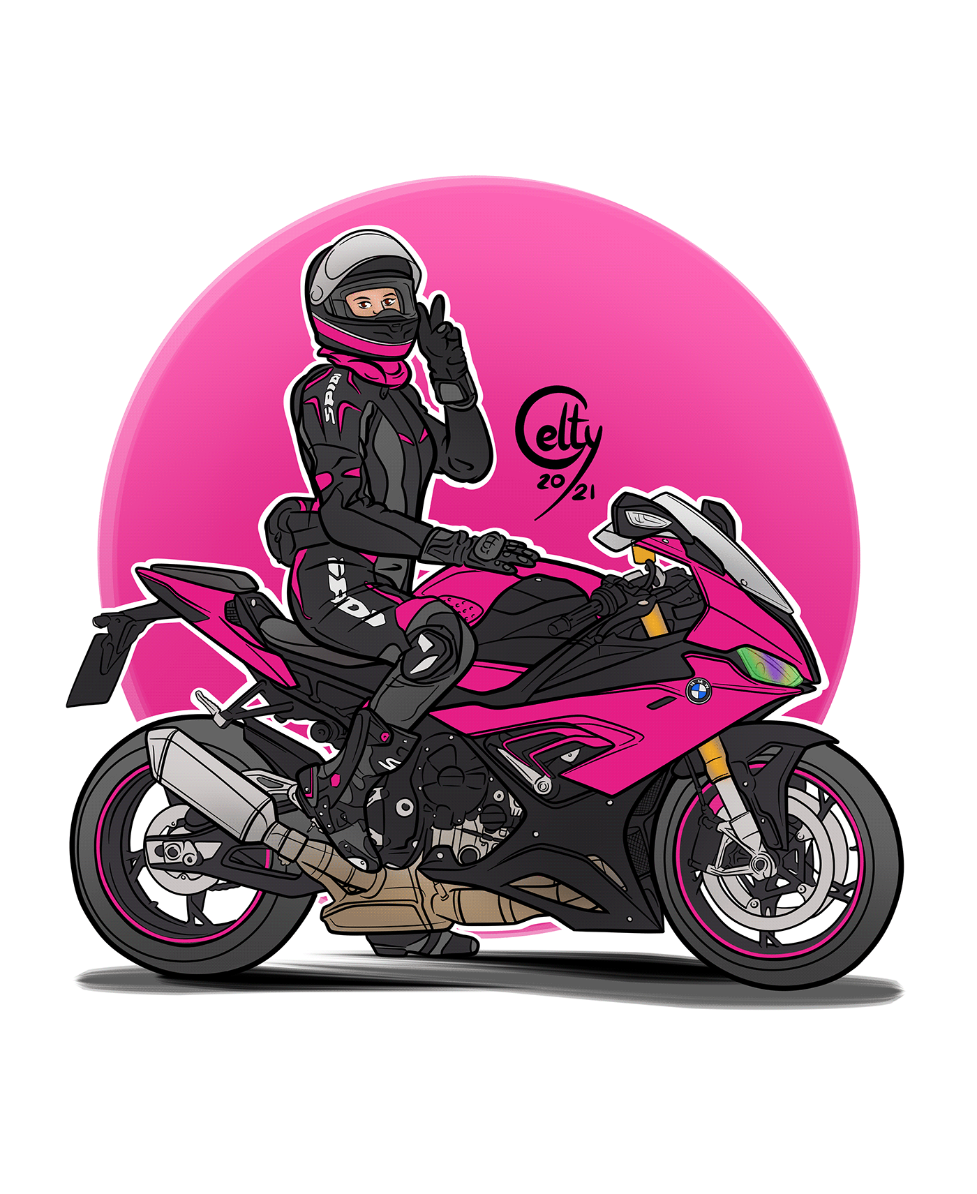 Bike BMW girl motorbike motorcycle pink Racing S1000 S1000RR woman