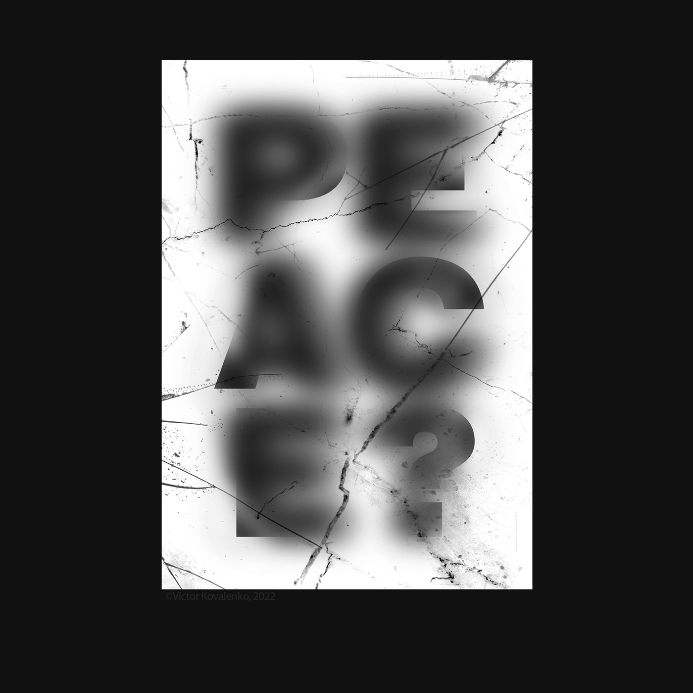 black and white glass ink Art peace Poster Design type design victor surreal kovalenko typography design mr victor art poster collection