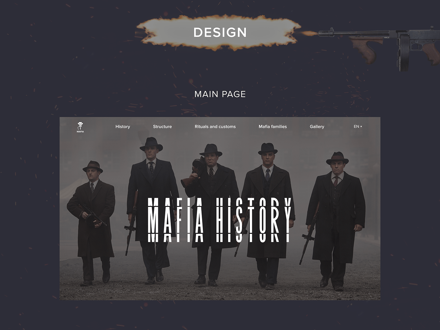 history mafia UI Web Webdesign blood concept gangsters mob
