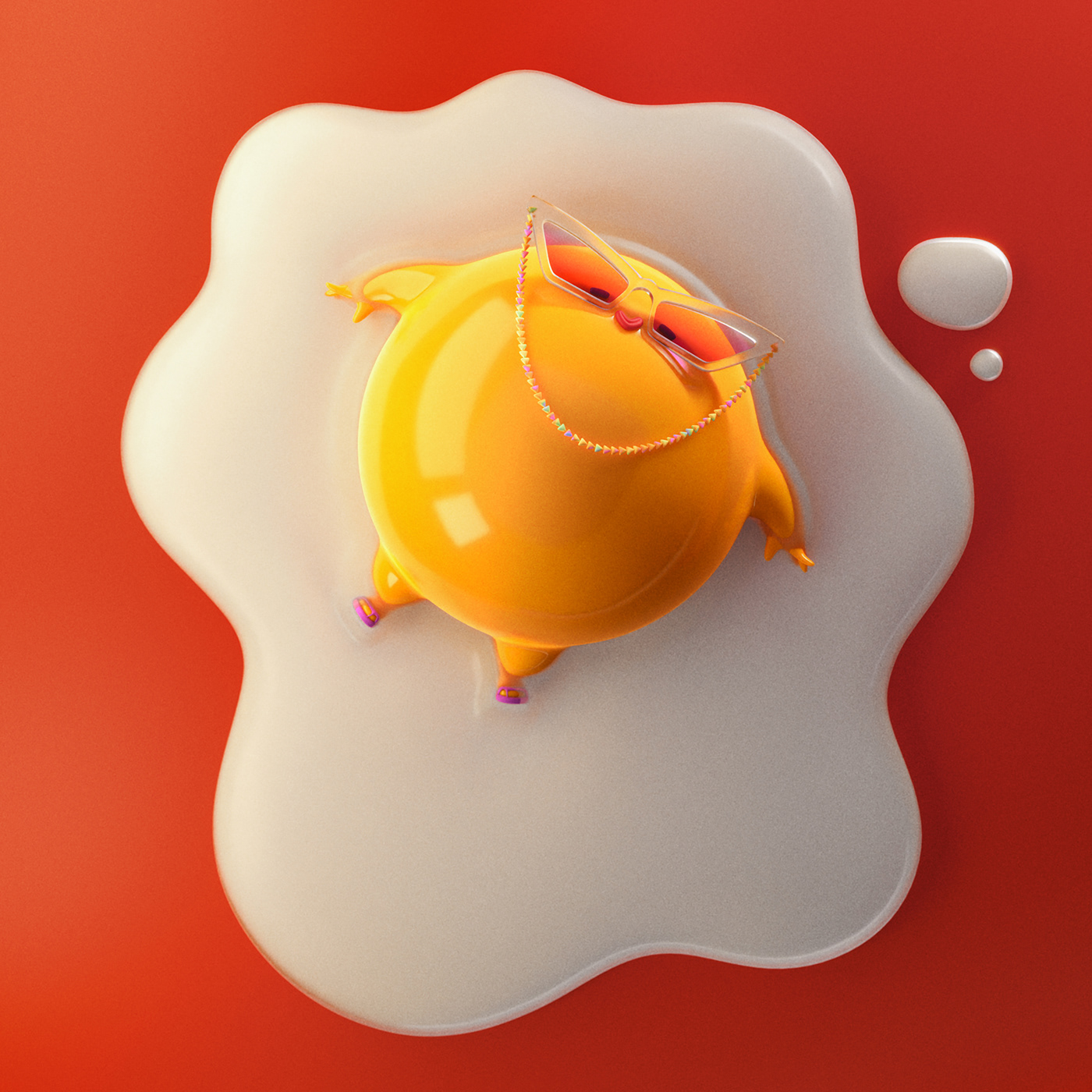 3D 3dcharacter blender characterdesign egg friedegg modeling screensaver Sunny wallpaper