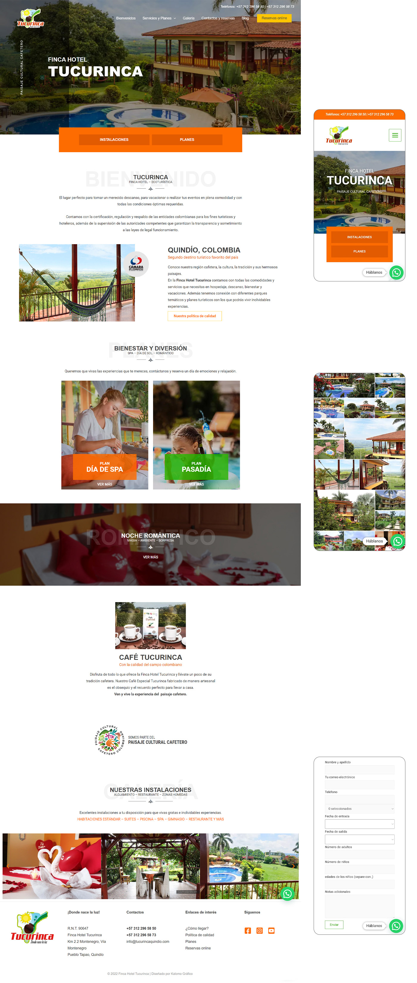 diseño y montaje de página web para hotel