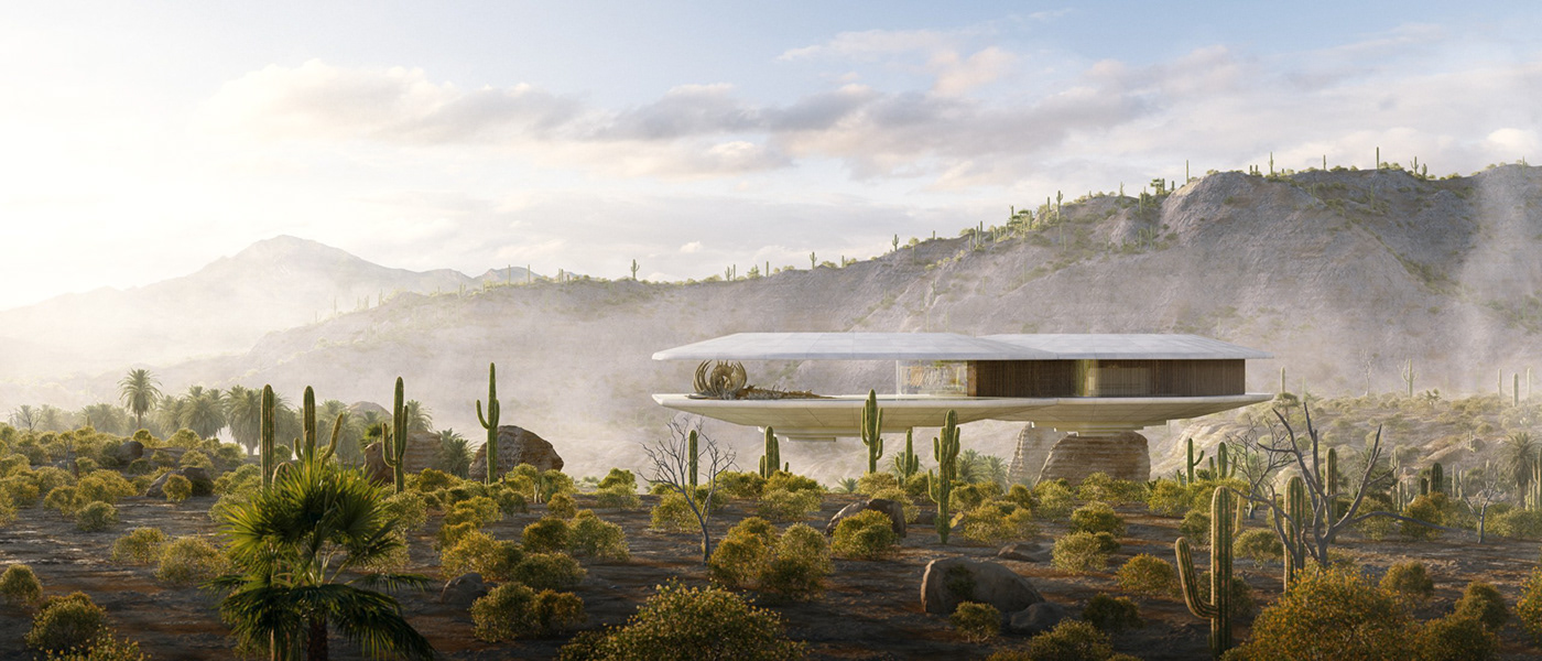 3D archviz desert mexico Render rendering sonora visualization house