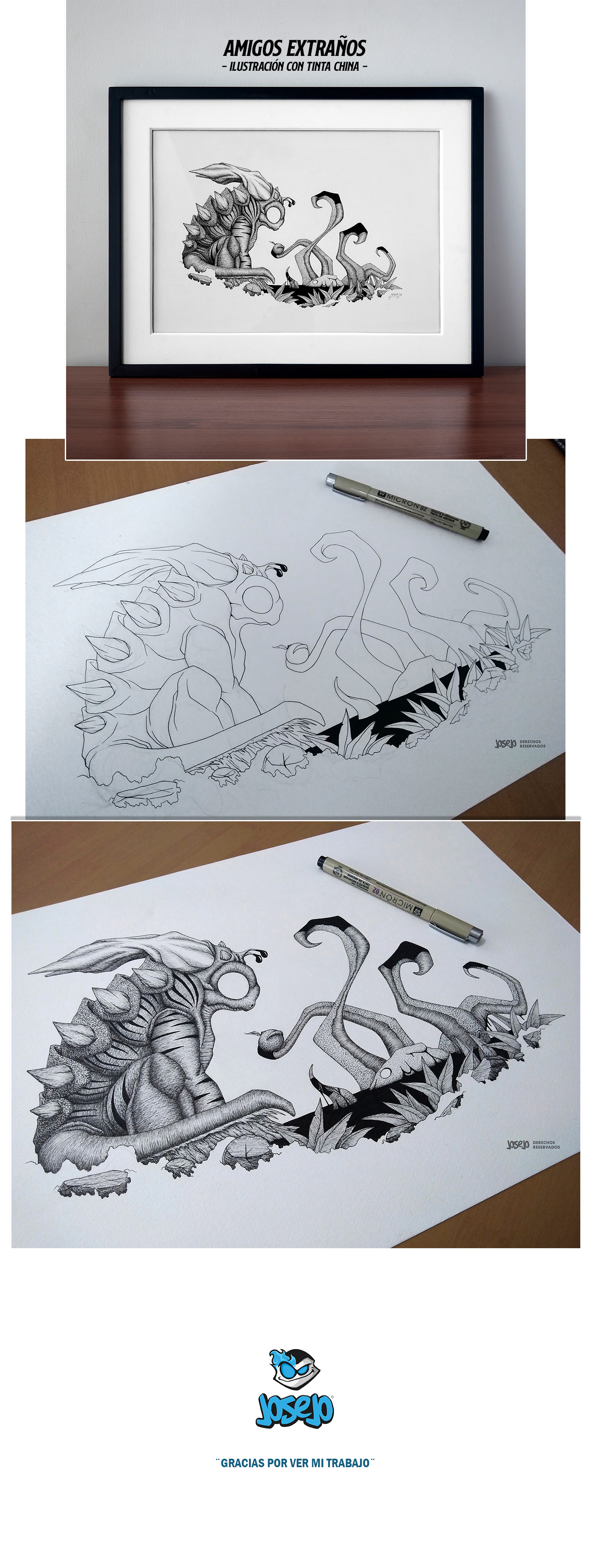 creature art Creature Design crosshatching dibujo dragon ILLUSTRATION  ilustracion ink inking tinta china