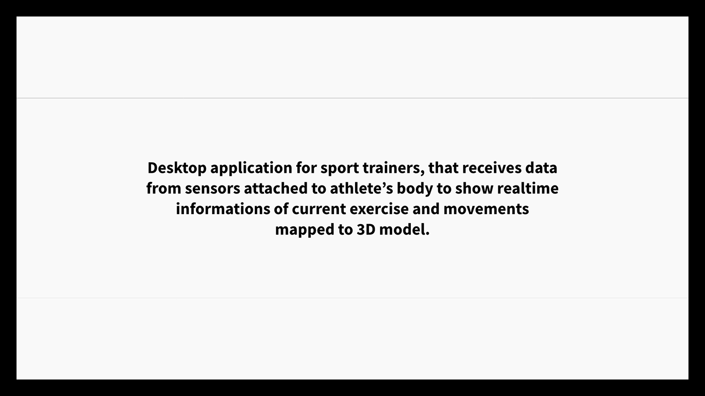 ux UI desktop app sport training 3D Data