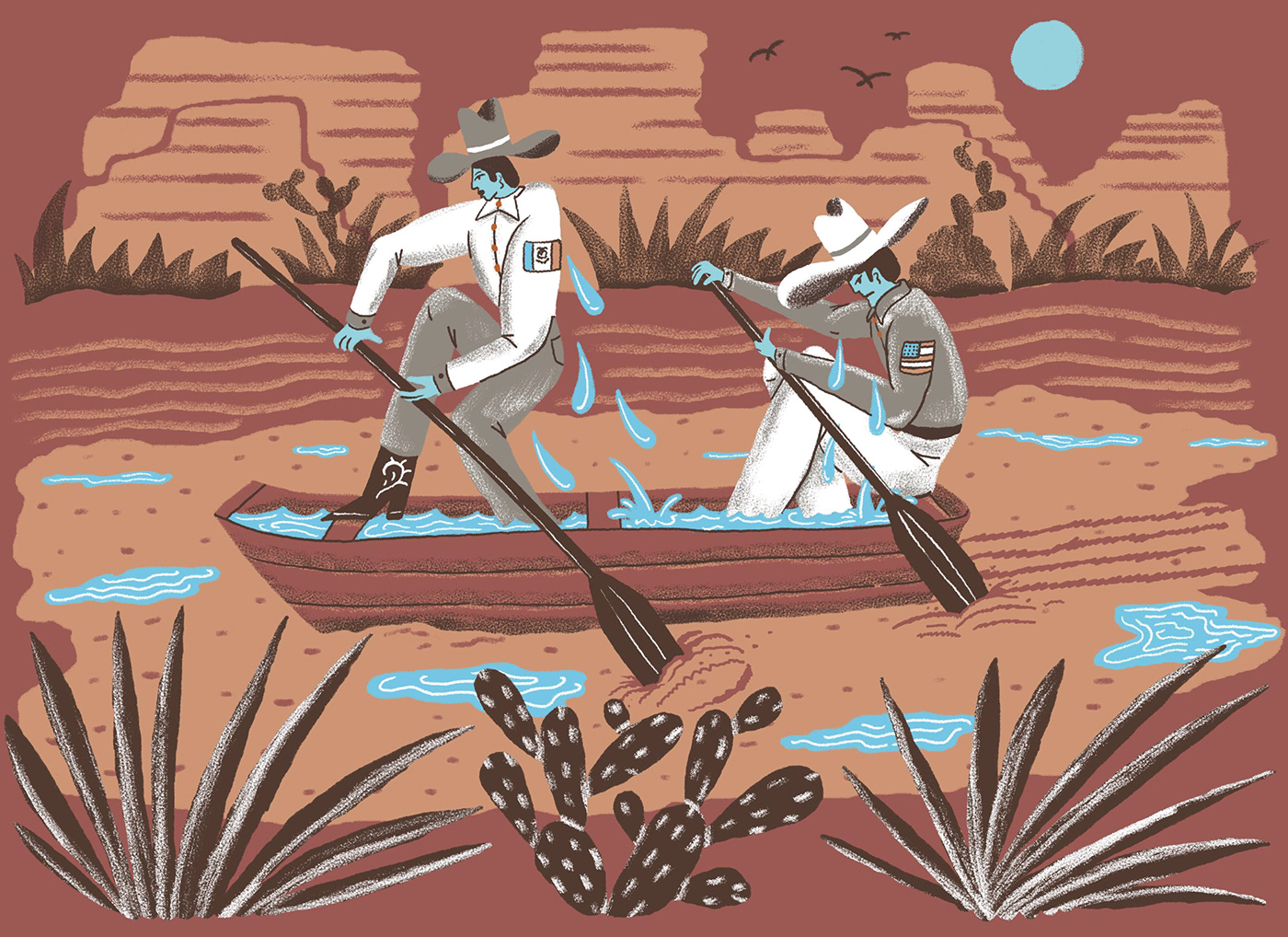 editorial ILLUSTRATION  animals Ecology water texture Drawing  Nature article mexico