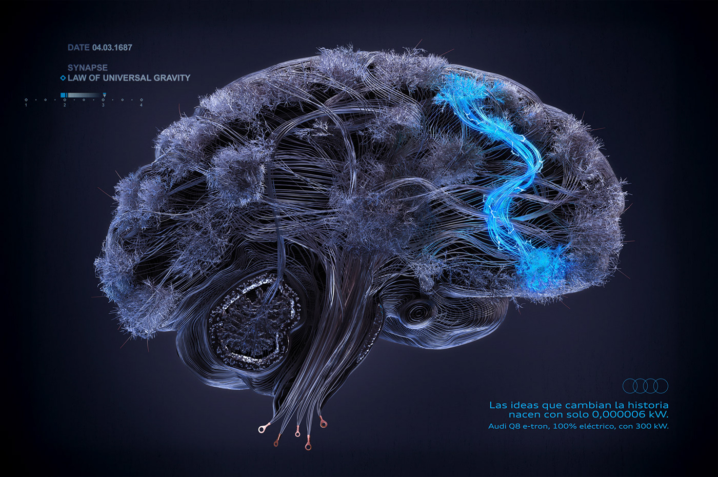 print editorial 3D c4d brain synapse Audi