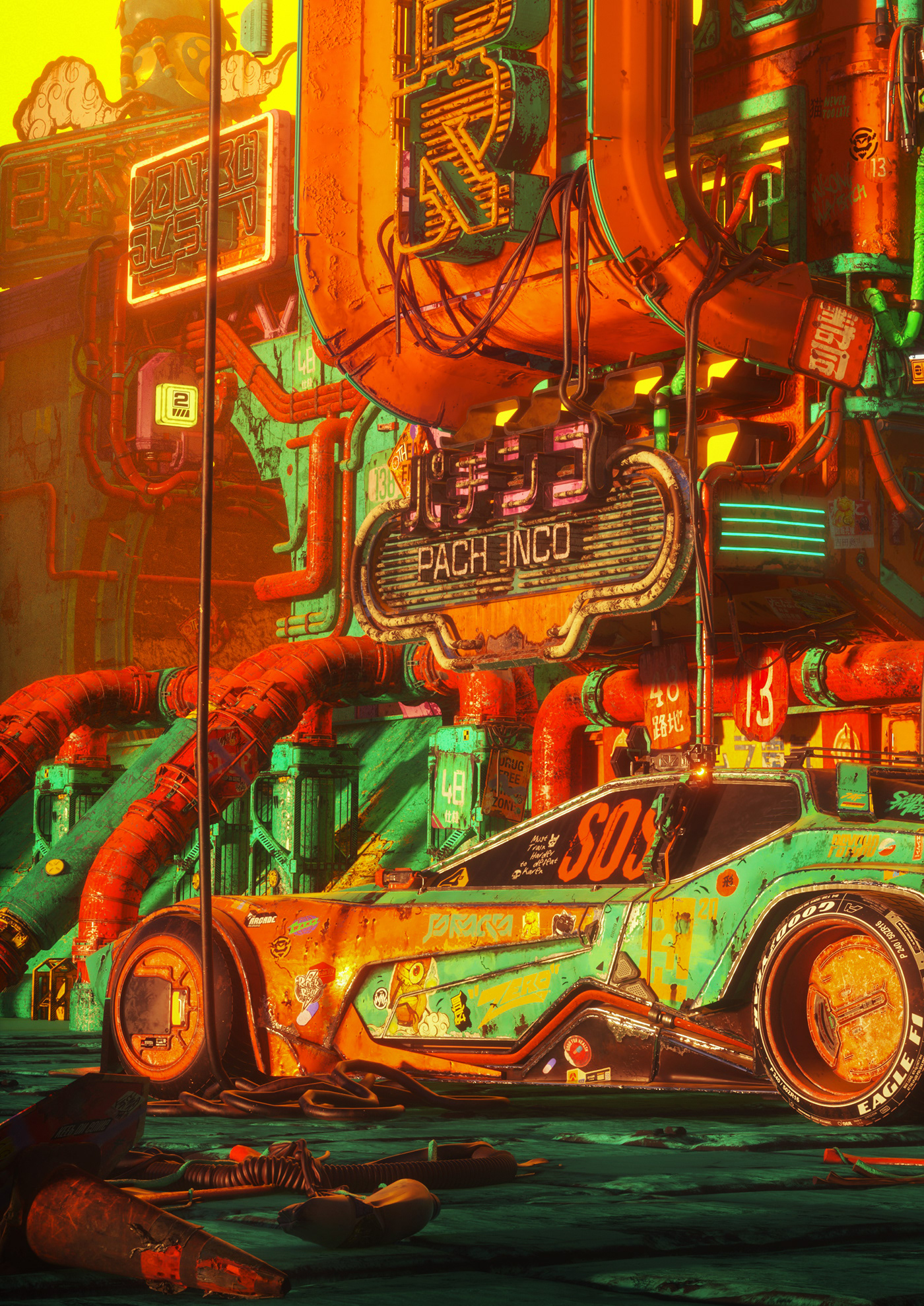 apocalyptic CGI Cyberpunk futuristic Render substancepainter