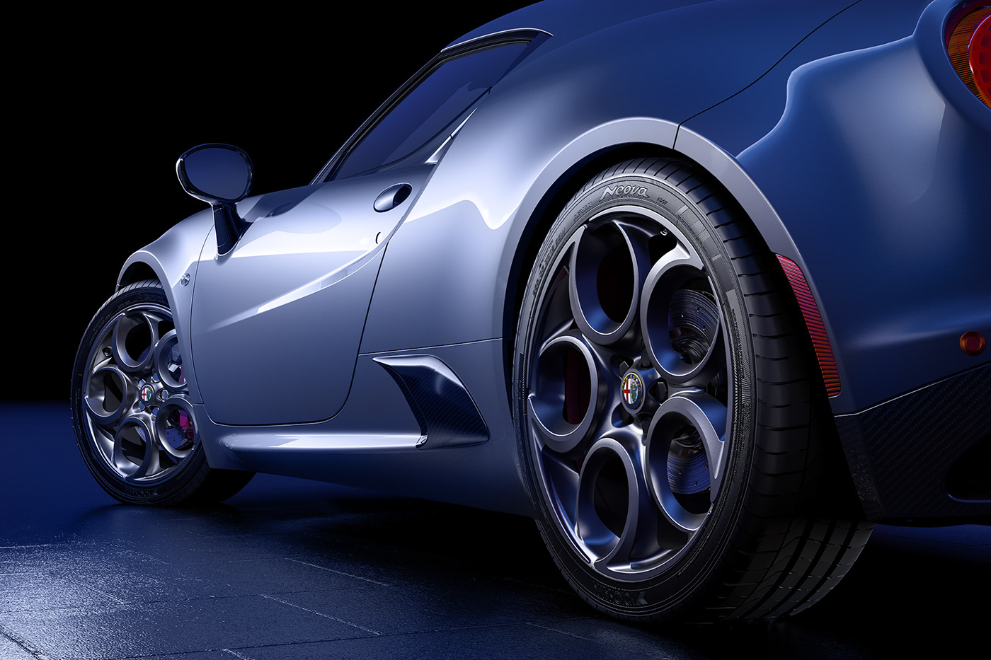 alfa romeo car sports car CGI automotive   studio retouching  corona renderer