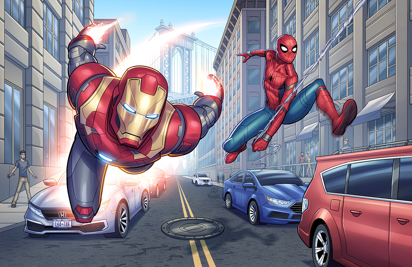 iron man,tony stark,peter parker,spiderman,marvel,superheroes,New York,ILLU...