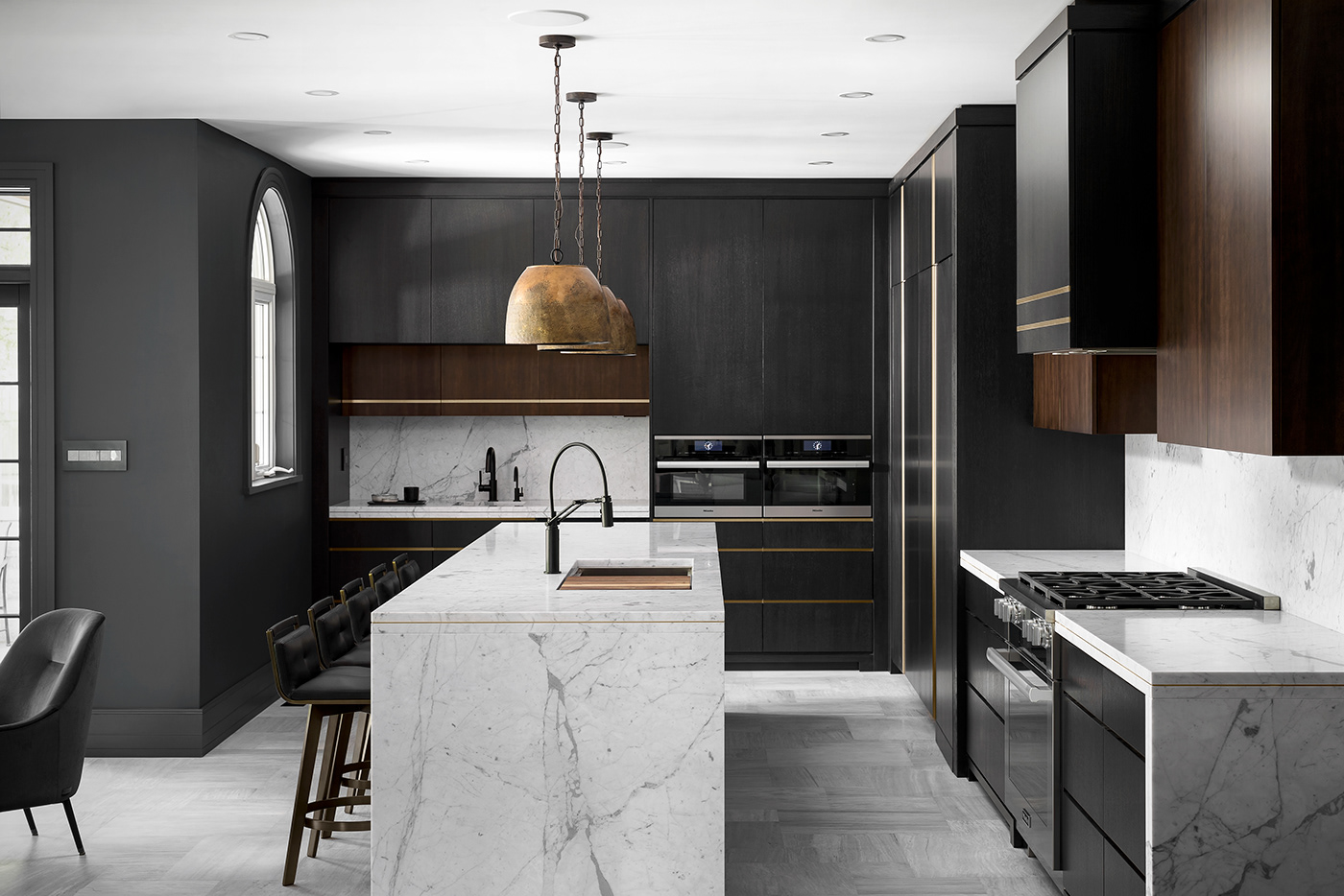 award winning bespoke design custom kitchen interior design  kitchen remodel living room Luxury Design marble countertops miele Moody design