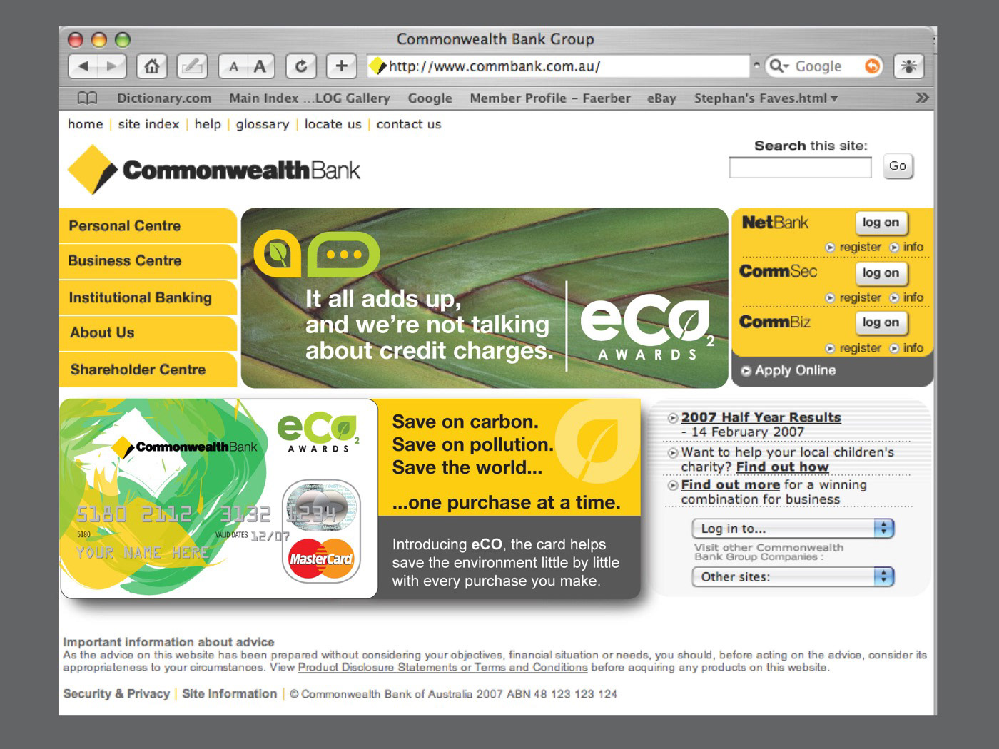 Commonwealth Bank of Australia Loyalty Program eco sustainabe design